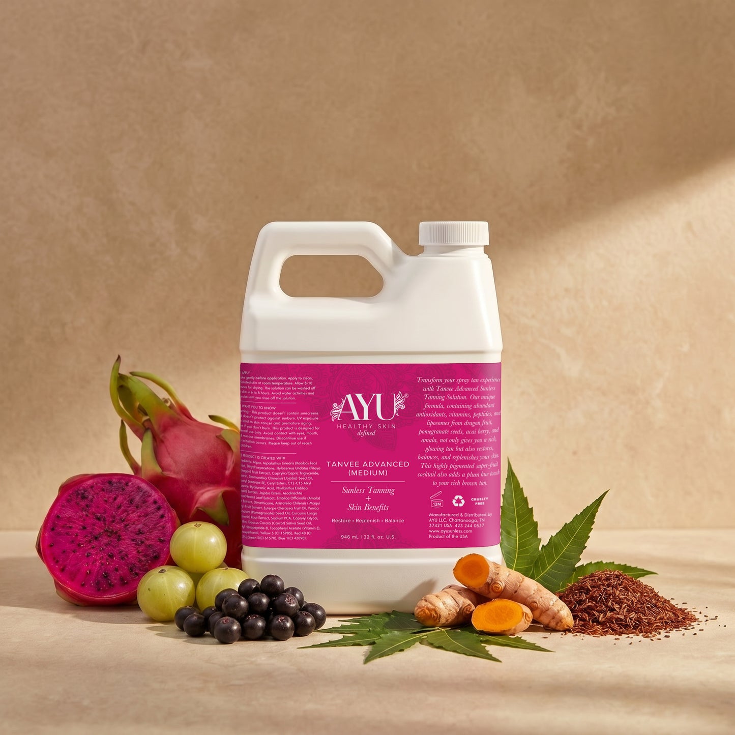Tanvee Advanced Medium Professional Spray Tan Solution 32 oz