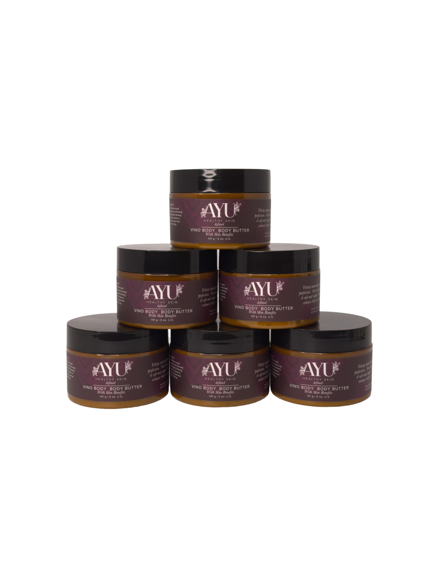 AYU Sunless Vino Body Butter 5 oz jars, pack of 6