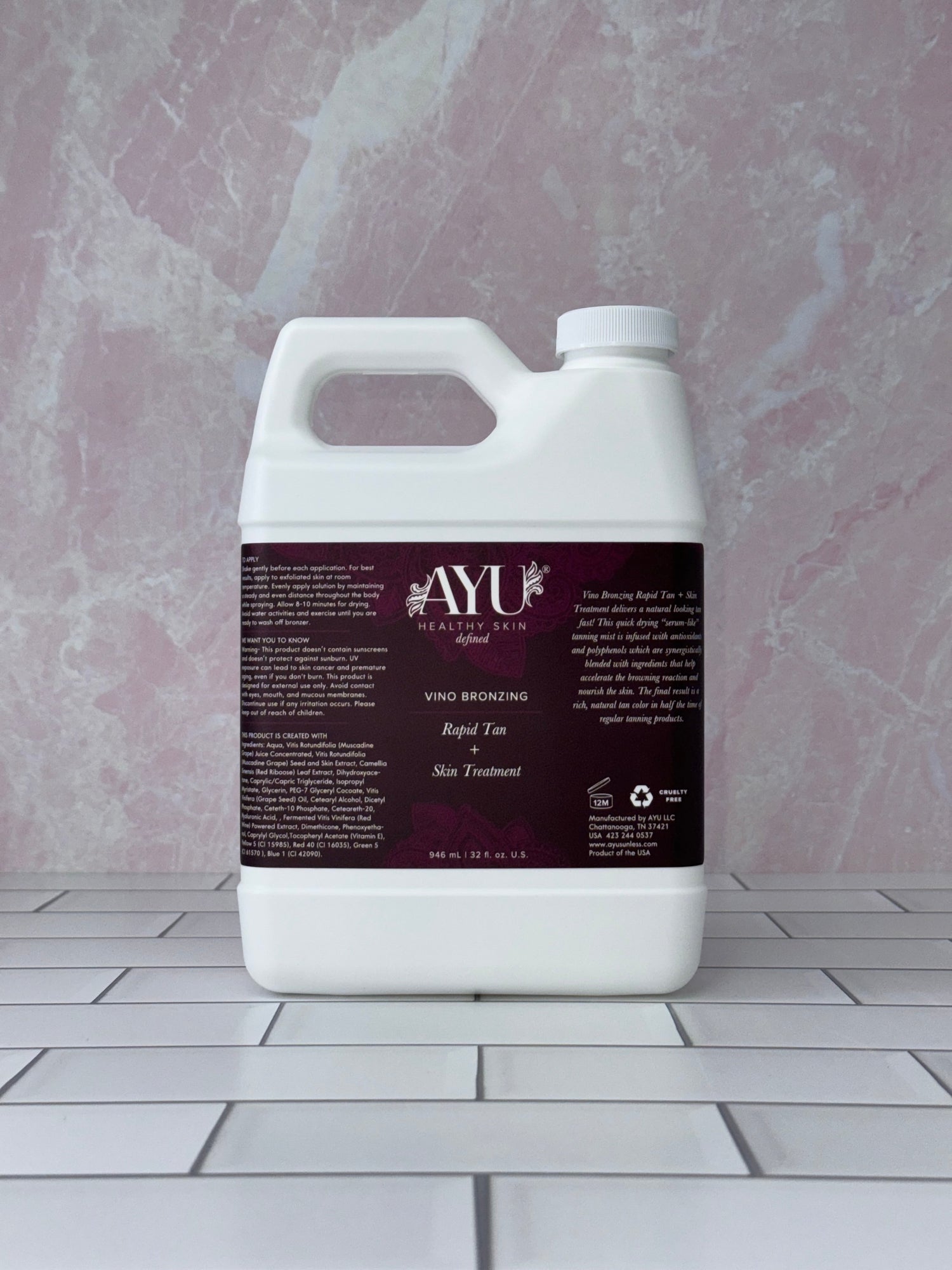 AYU professional spray tan solution , skin care infused, fragrance free.