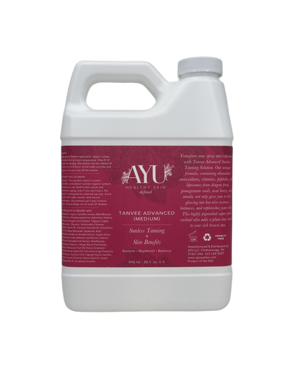 AYU Sunless Tanvee Advanced Medium professional spray tan solution, 32 oz